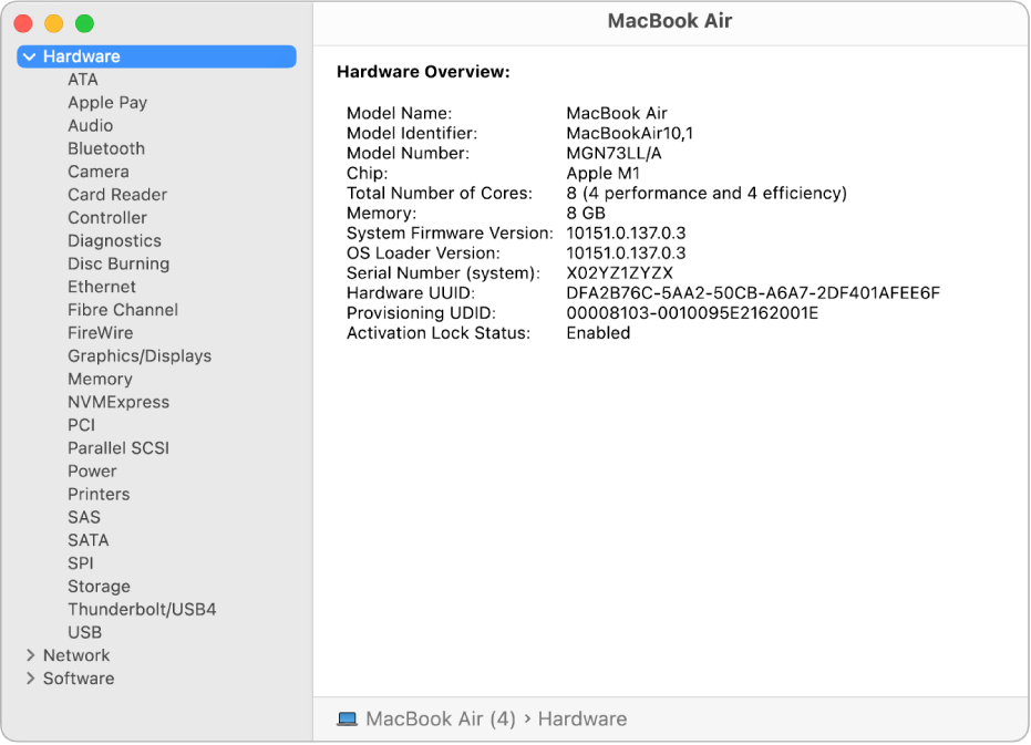 How do you find your Mac model name and serial number?