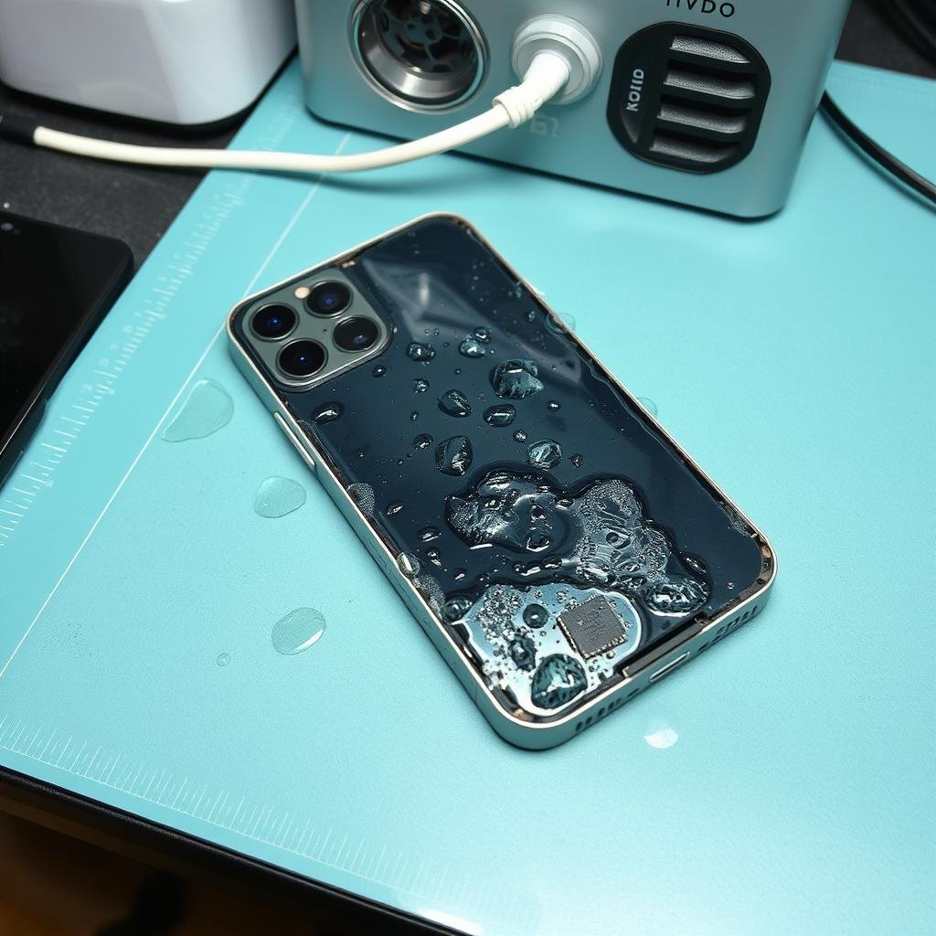 Water damaged iPhone being repaired at iFix India Bangalore