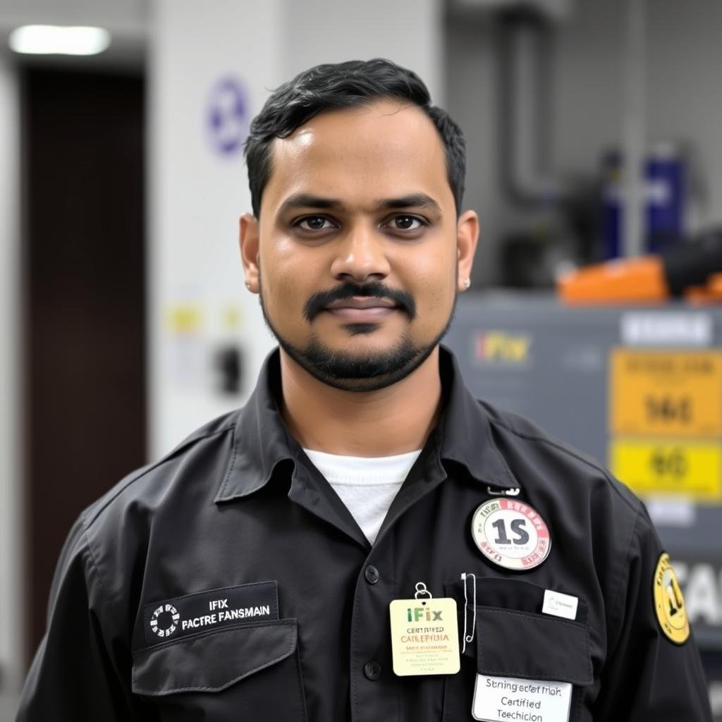 iFix India certified technician with credentials