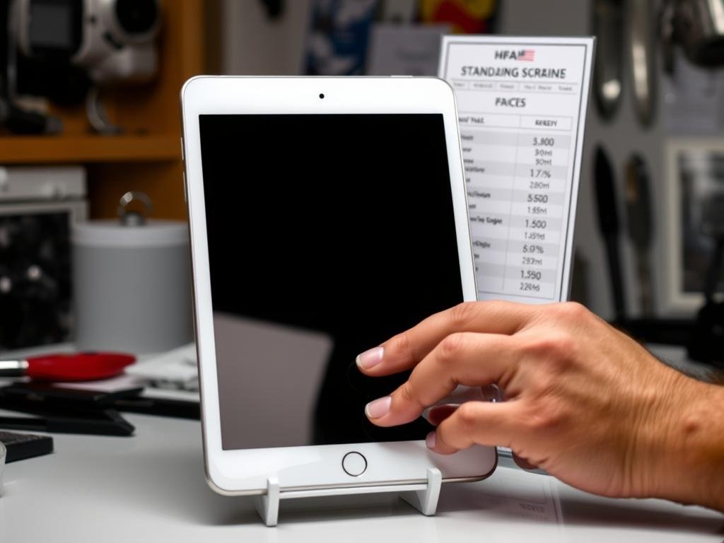 Standard iPad screen replacement process showing iPad screen replacement cost comparison Standard iPad screen replacement process showing iPad screen replacement cost comparison