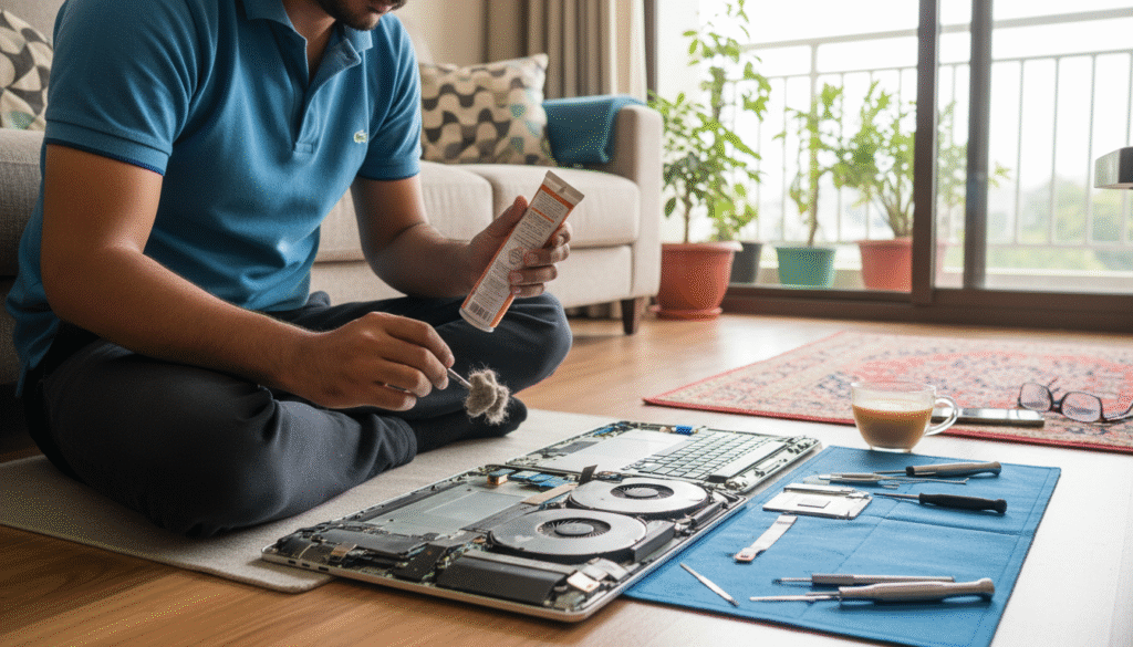 MacBook overheating problem being fixed at home in Bangalore