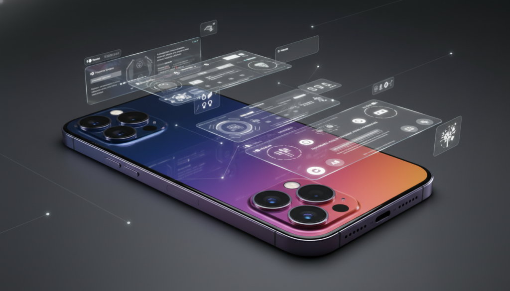 iphone 18 concept design showing futuristic smartphone display